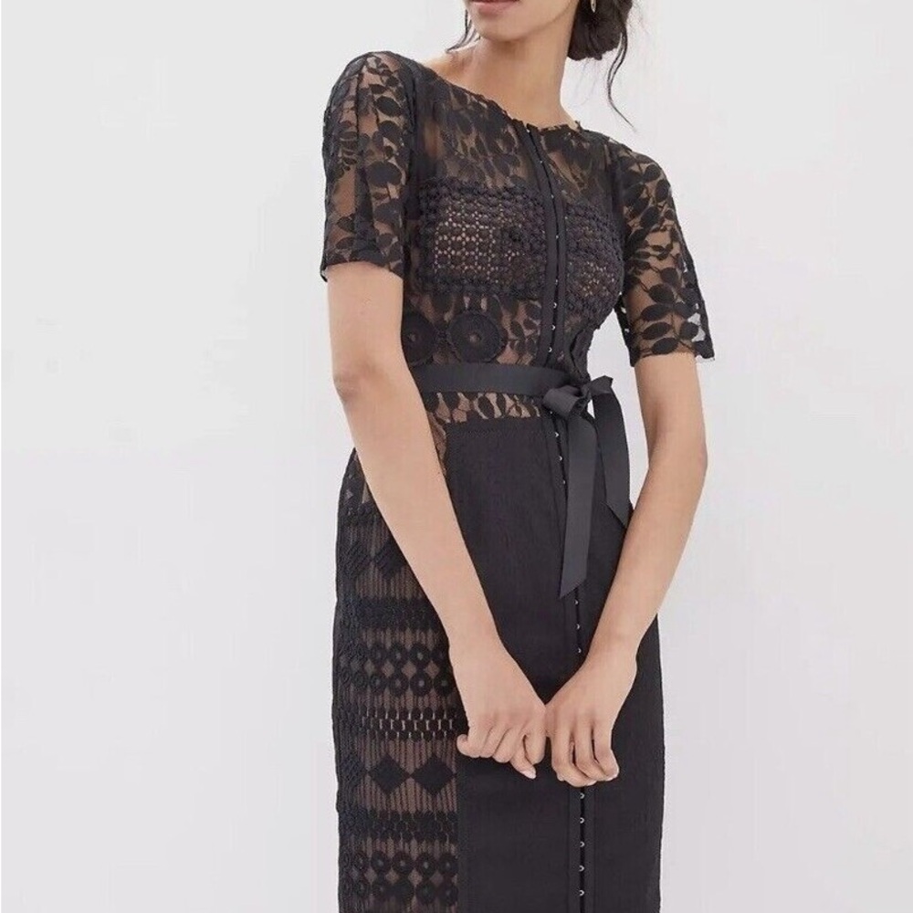 Anthropologie New Black Carissima Sheath Dress Black Size Size 2 Worn once
